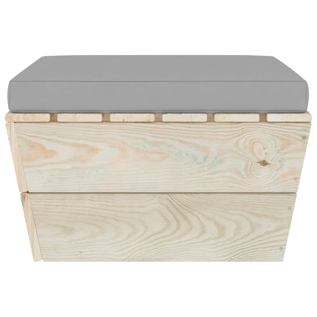 Κάθισμα Κήπου από Παλέτες Εμποτ. Ξύλο Ερυθρελάτης με Μαξιλάρια - PAKOBAZAAR