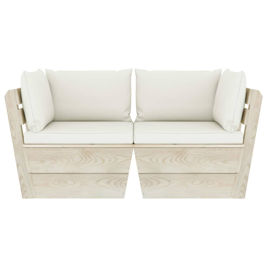 Καναπές Κήπου Παλέτας Διθέσιος Ξύλο Ερυθρελάτης με Μαξιλάρια - PAKOBAZAAR