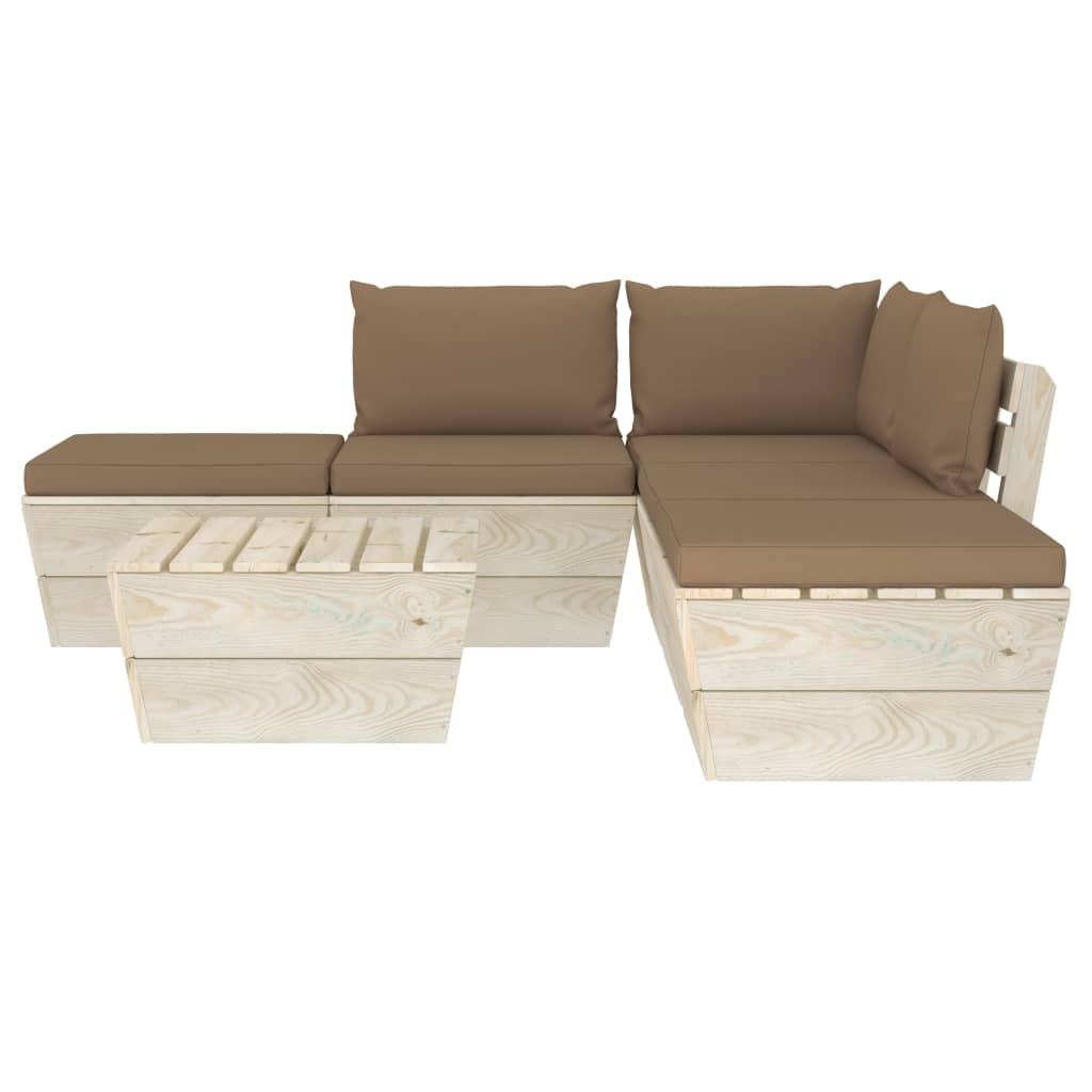 Σαλόνι Κήπου από Παλέτες 6 τεμ. Ξύλο Ερυθρελάτης με Μαξιλάρια