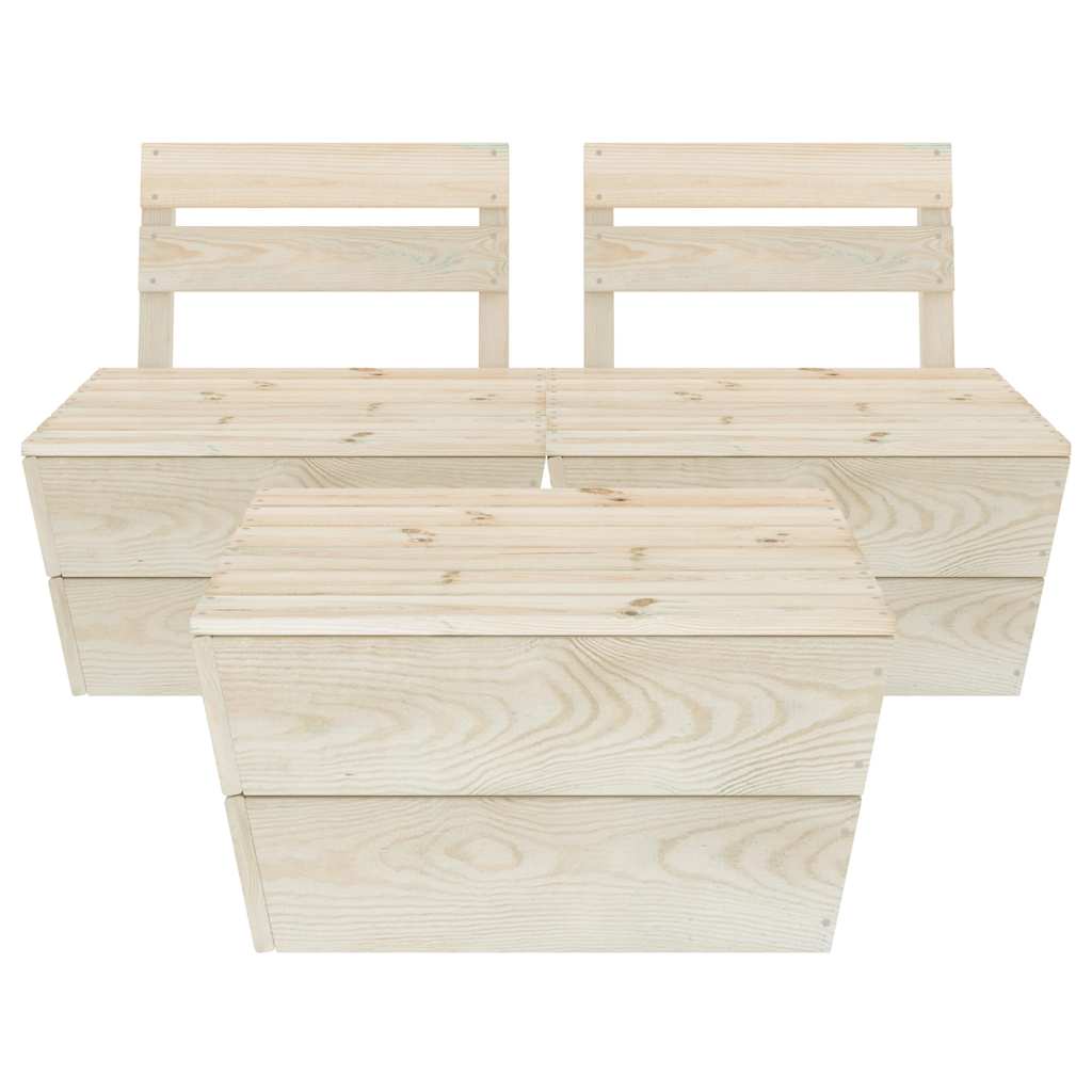Σαλόνι Κήπου από Παλέτες 3 τεμ. Εμποτισμένο Ξύλο Ερυθρελάτης - PAKOBAZAAR