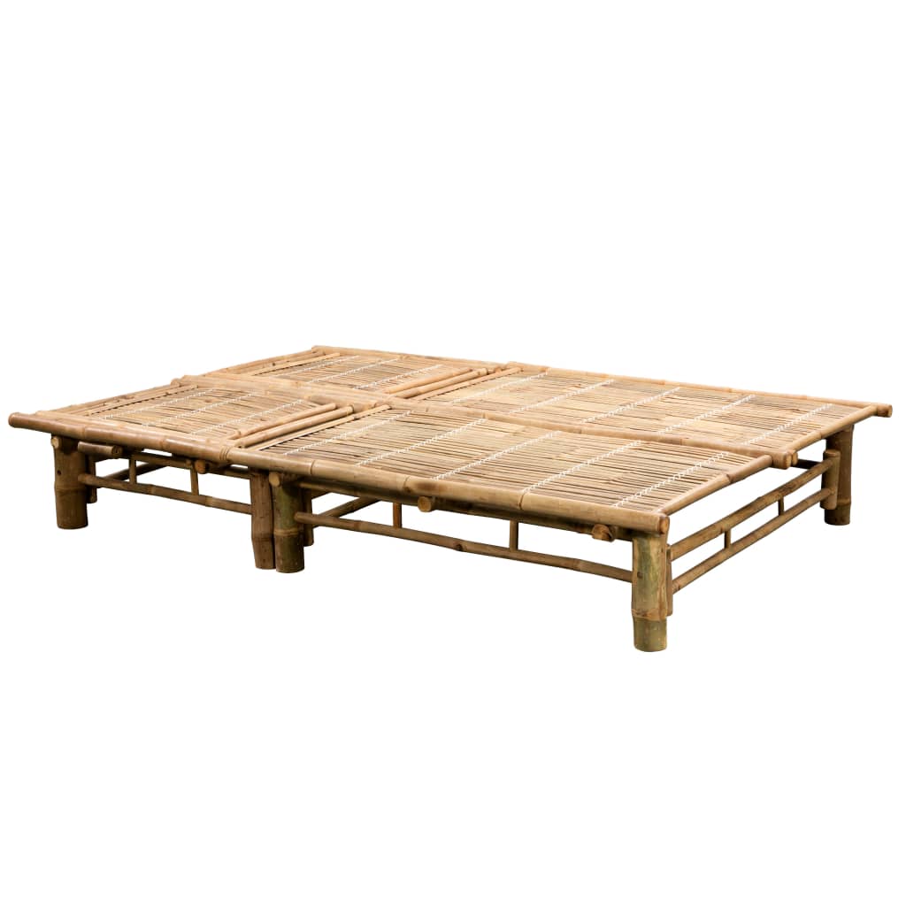 Ξαπλώστρα Διπλή από Μπαμπού με Μαξιλάρια - Pakobazaar