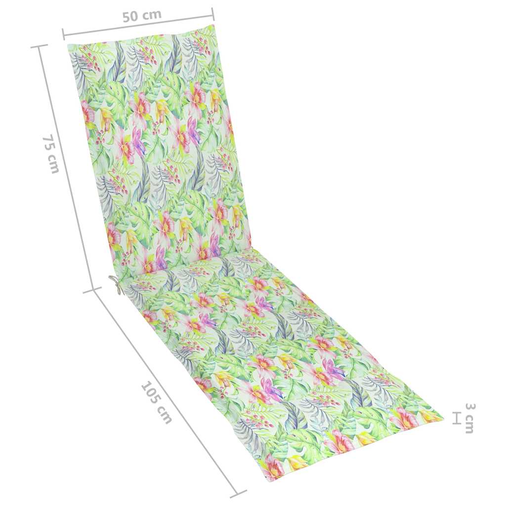 Ξαπλώστρα Εξ. Χώρου με Υποπόδιο Μασίφ Ξύλο Ακακίας & Μαξιλάρι