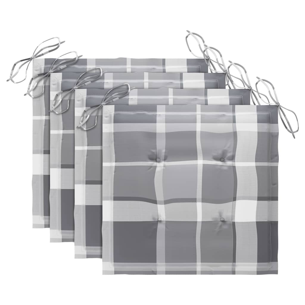 Καρέκλες Εξωτ. Χώρου Πτυσσόμενες 4 τεμ Ξύλο Ακακίας & Μαξιλάρια - PAKOBAZAAR