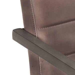 Καρέκλες Τραπεζαρίας «Πρόβολος» 6 τεμ. Καφέ από Γνήσιο Δέρμα