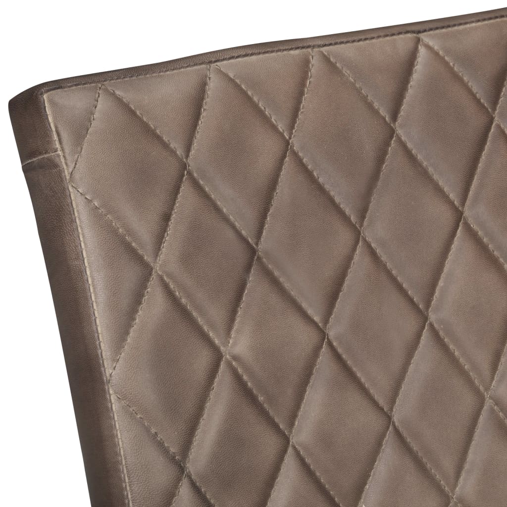 Καρέκλες Τραπεζαρίας «Πρόβολος» 4 τεμ. Καφέ από Γνήσιο Δέρμα - PAKOBAZAAR