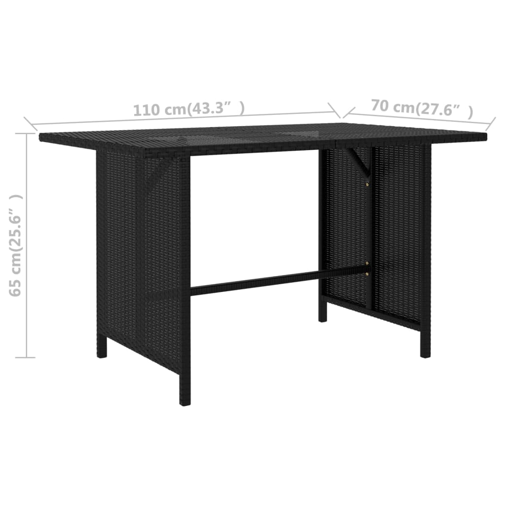 Σαλόνι Κήπου 9 Τεμαχίων Μαύρο από Συνθετικό Ρατάν με Μαξιλάρια - PAKOBAZAAR