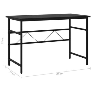 Γραφείο Υπολογιστή Μαύρο 105 x 55 x 72 εκ. από MDF και Μέταλλο