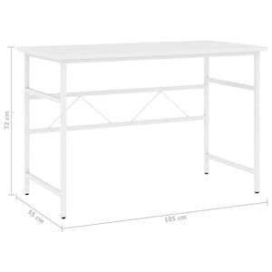 Γραφείο Υπολογιστή Λευκό 105 x 55 x 72 εκ. από MDF και Μέταλλο