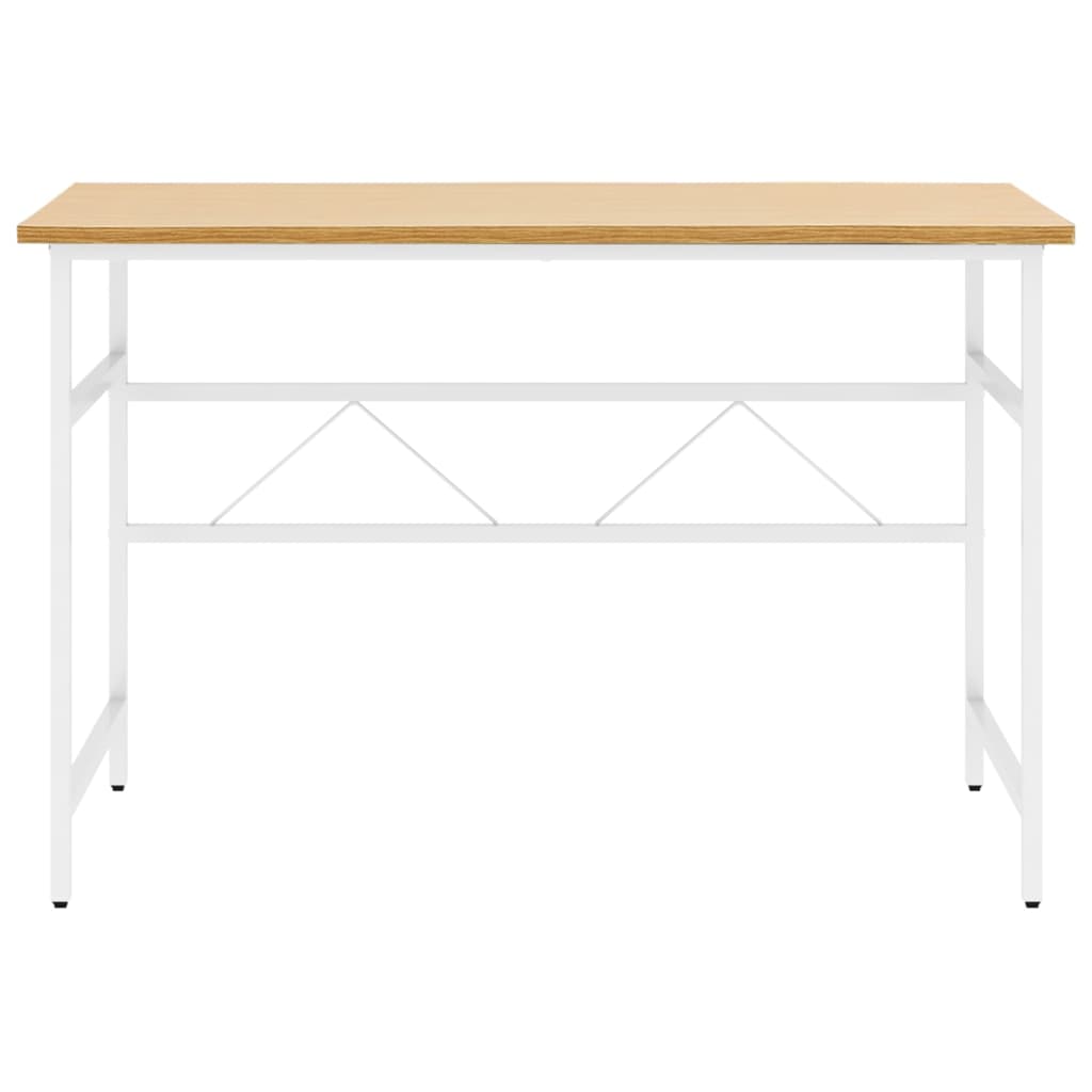 Γραφείο Υπολογιστή Λευκό/Ανοιχτ. Δρυς 105x55x72εκ MDF & Μέταλλο