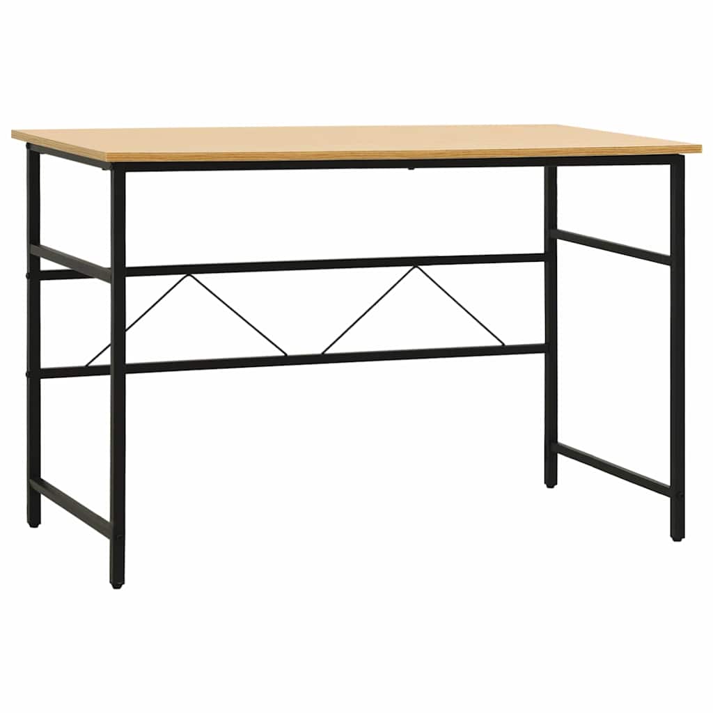 Γραφείο Υπολογιστή Μαύρο/Ανοιχτ. Δρυς 105x55x72εκ MDF & Μέταλλο