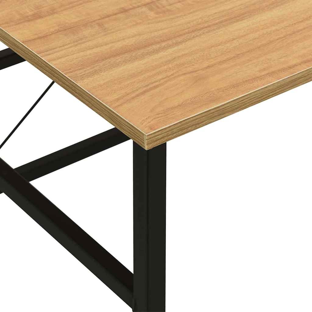Γραφείο Υπολογιστή Μαύρο/Ανοιχτ. Δρυς 105x55x72εκ MDF & Μέταλλο