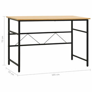 Γραφείο Υπολογιστή Μαύρο/Ανοιχτ. Δρυς 105x55x72εκ MDF & Μέταλλο