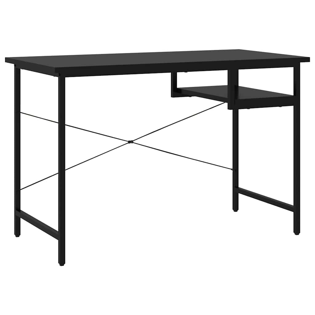 Γραφείο Υπολογιστή Μαύρο 105 x 55 x 72 εκ. από MDF και Μέταλλο