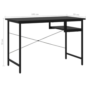 Γραφείο Υπολογιστή Μαύρο 105 x 55 x 72 εκ. από MDF και Μέταλλο