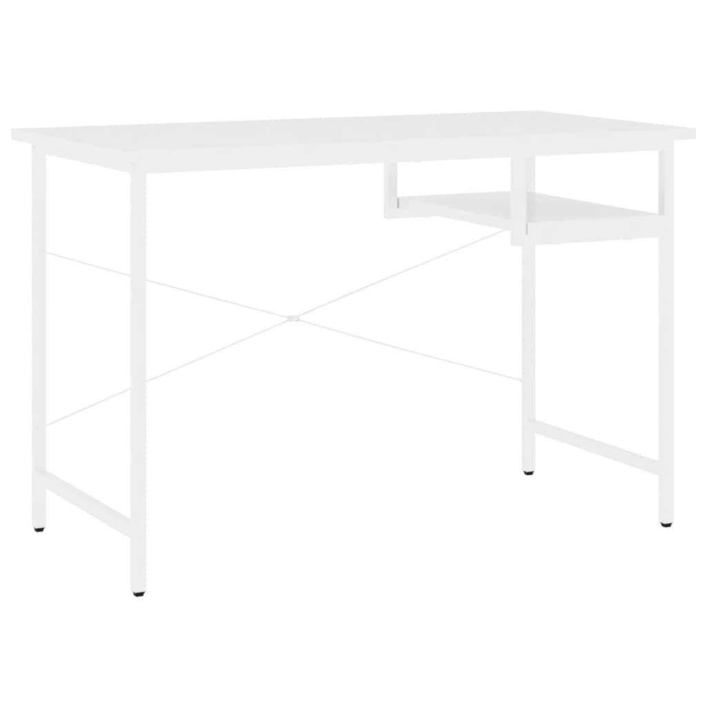 Γραφείο Υπολογιστή Λευκό 105 x 55 x 72 εκ. από MDF και Μέταλλο