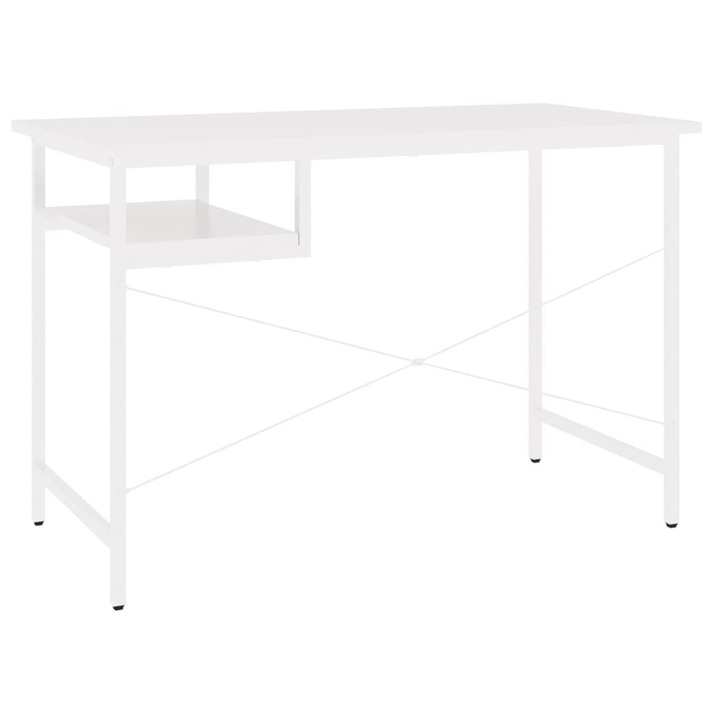 Γραφείο Υπολογιστή Λευκό 105 x 55 x 72 εκ. από MDF και Μέταλλο