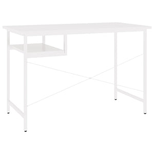 Γραφείο Υπολογιστή Λευκό 105 x 55 x 72 εκ. από MDF και Μέταλλο