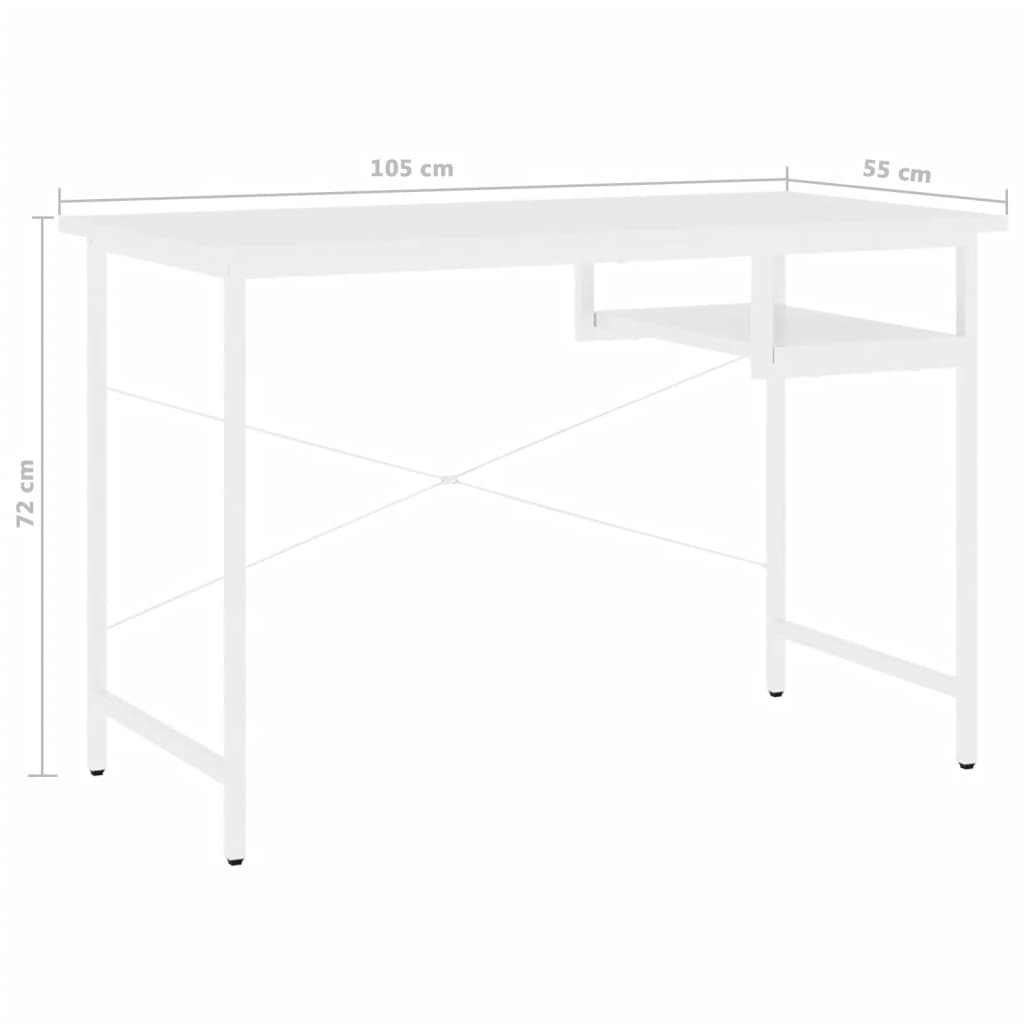 Γραφείο Υπολογιστή Λευκό 105 x 55 x 72 εκ. από MDF και Μέταλλο