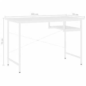 Γραφείο Υπολογιστή Λευκό 105 x 55 x 72 εκ. από MDF και Μέταλλο