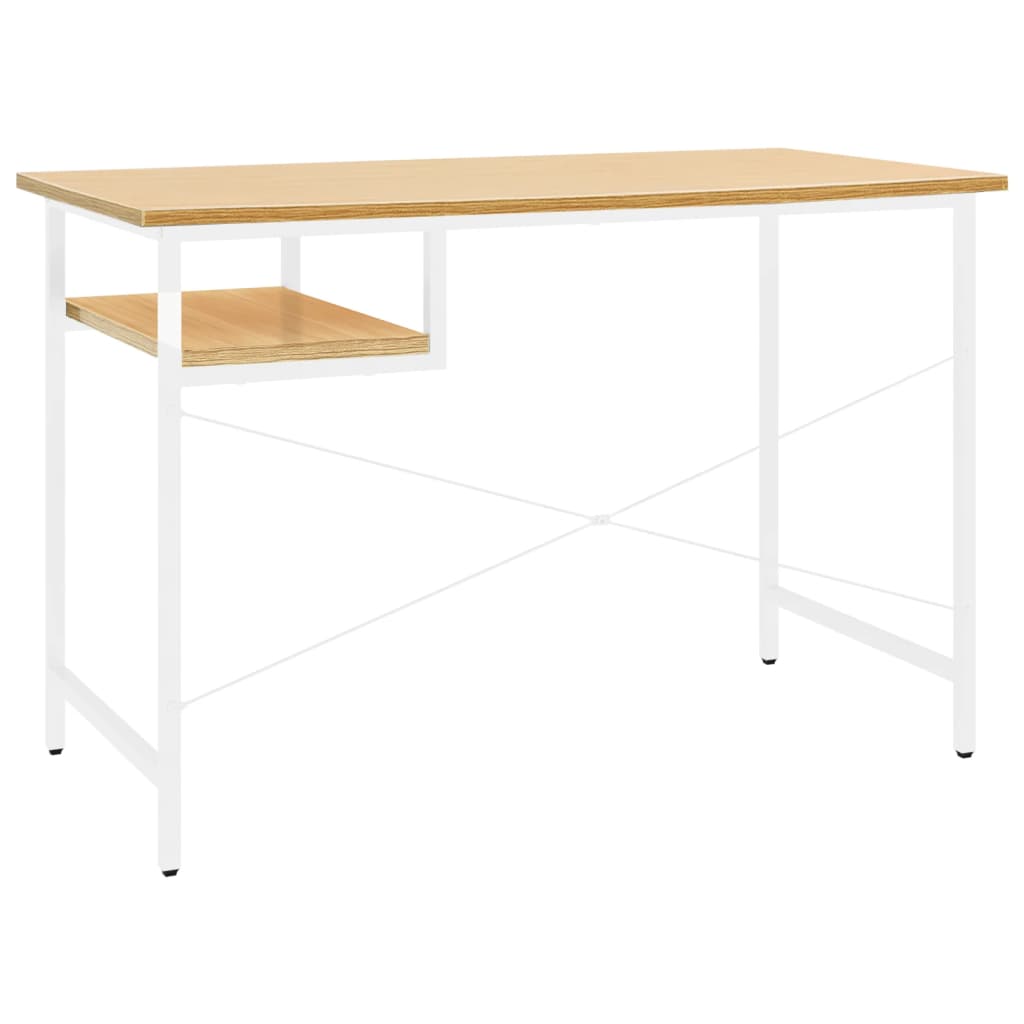Γραφείο Υπολογιστή Λευκό/Ανοιχτ. Δρυς 105x55x72εκ MDF & Μέταλλο