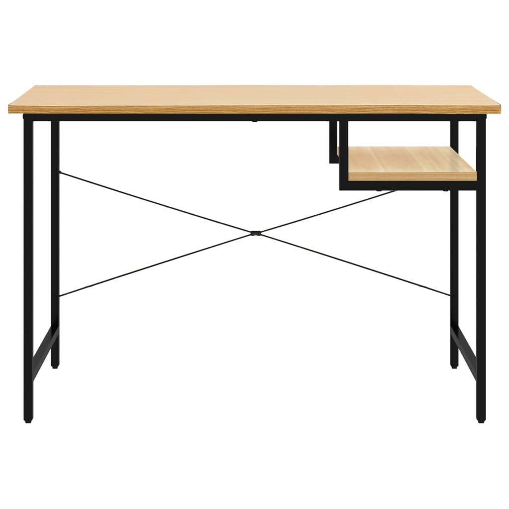 Γραφείο Υπολογιστή Μαύρο/Ανοιχτ. Δρυς 105x55x72εκ MDF & Μέταλλο