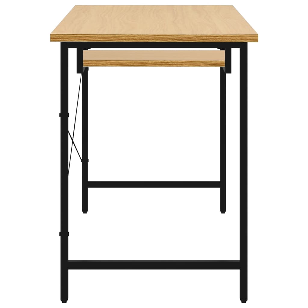 Γραφείο Υπολογιστή Μαύρο/Ανοιχτ. Δρυς 105x55x72εκ MDF & Μέταλλο