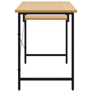 Γραφείο Υπολογιστή Μαύρο/Ανοιχτ. Δρυς 105x55x72εκ MDF & Μέταλλο