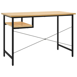 Γραφείο Υπολογιστή Μαύρο/Ανοιχτ. Δρυς 105x55x72εκ MDF & Μέταλλο