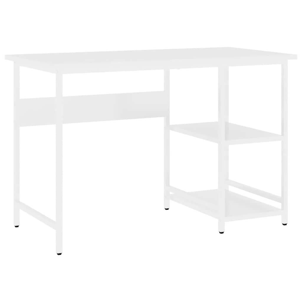 Γραφείο Υπολογιστή Λευκό 105 x 50 x 72 εκ. από MDF και Μέταλλο - PAKOBAZAAR