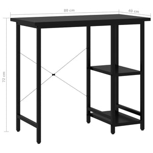 Γραφείο Υπολογιστή Μαύρο 80 x 40 x 72 εκ. από MDF και Μέταλλο - Pakobazaar