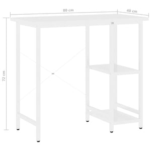 Γραφείο Υπολογιστή Λευκό 80 x 40 x 72 εκ. από MDF και Μέταλλο - PAKOBAZAAR