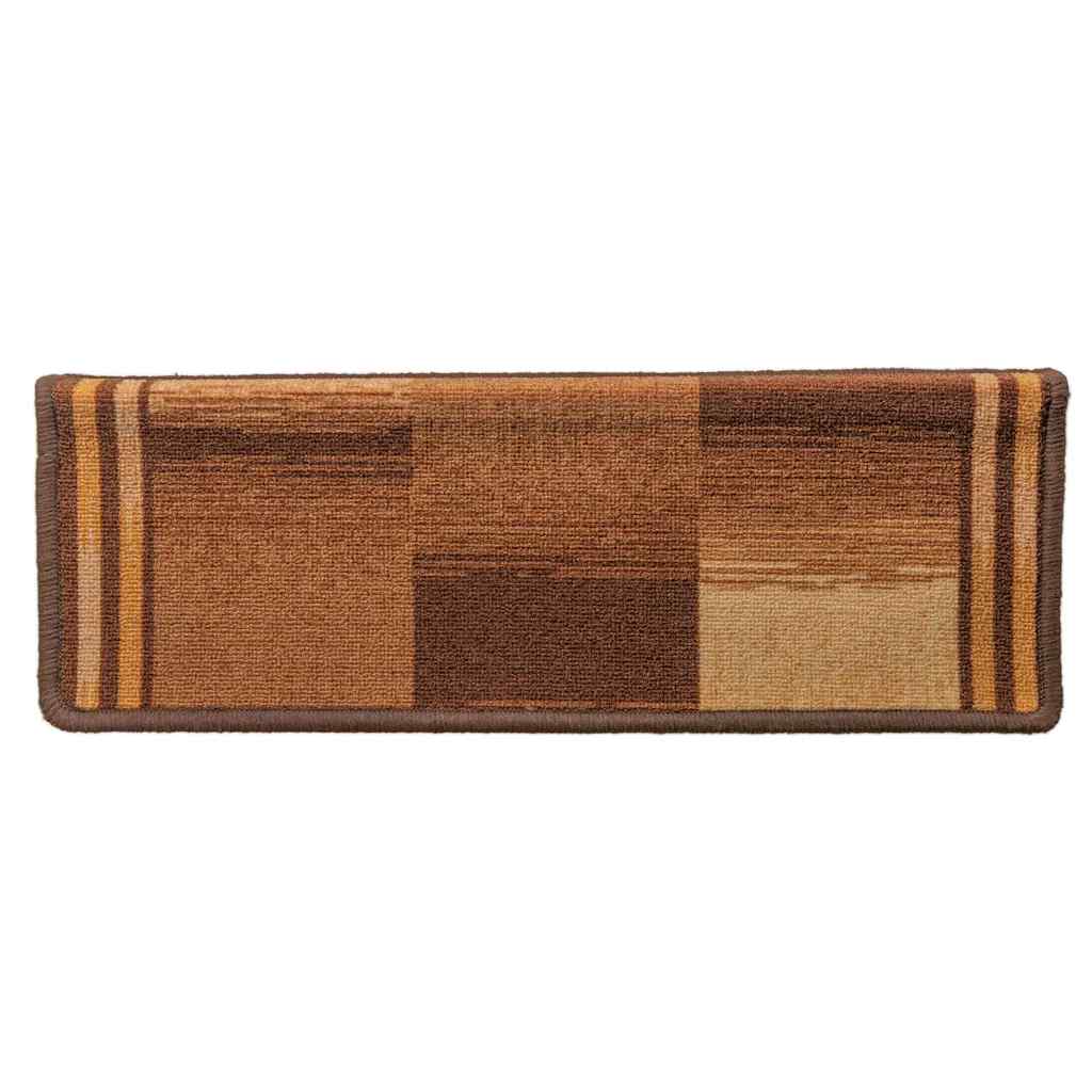 Πατάκια Σκάλας Αυτοκόλλητα 15 τεμ. Καφέ 65x21x4 εκ.