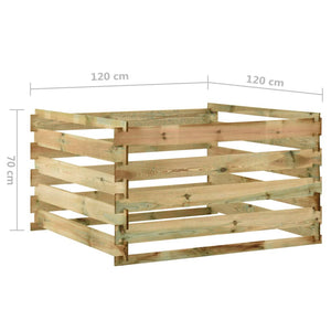 Κομποστοποιητής με Σανίδες 120x120x70 εκ. Εμποτισμ. Ξύλο Πεύκου