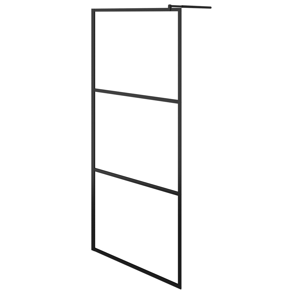 Διαχωριστικό Ντουζιέρας Μαύρο 100 x 195 εκ. Διαφανές Γυαλί ESG - Pakobazaar