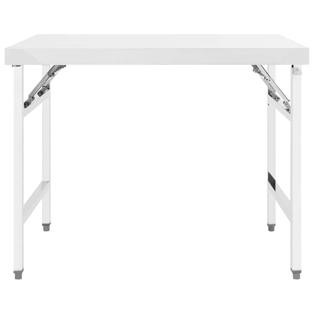 Πάγκος Εργασίας Κουζίνας Πτυσσόμενος 100x60x80 εκ. Ανοξ. Ατσάλι