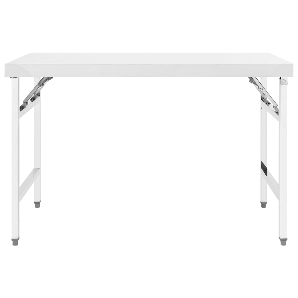 Πάγκος Εργασίας Κουζίνας Πτυσσόμενος 120x60x80 εκ. Ανοξ. Ατσάλι