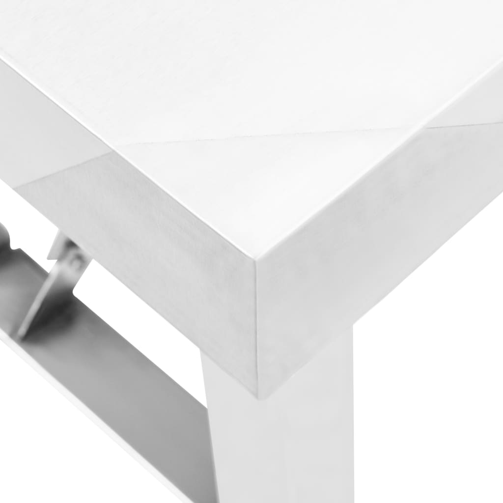 Πάγκος Εργασίας Κουζίνας Πτυσσόμενος 120x60x80 εκ. Ανοξ. Ατσάλι