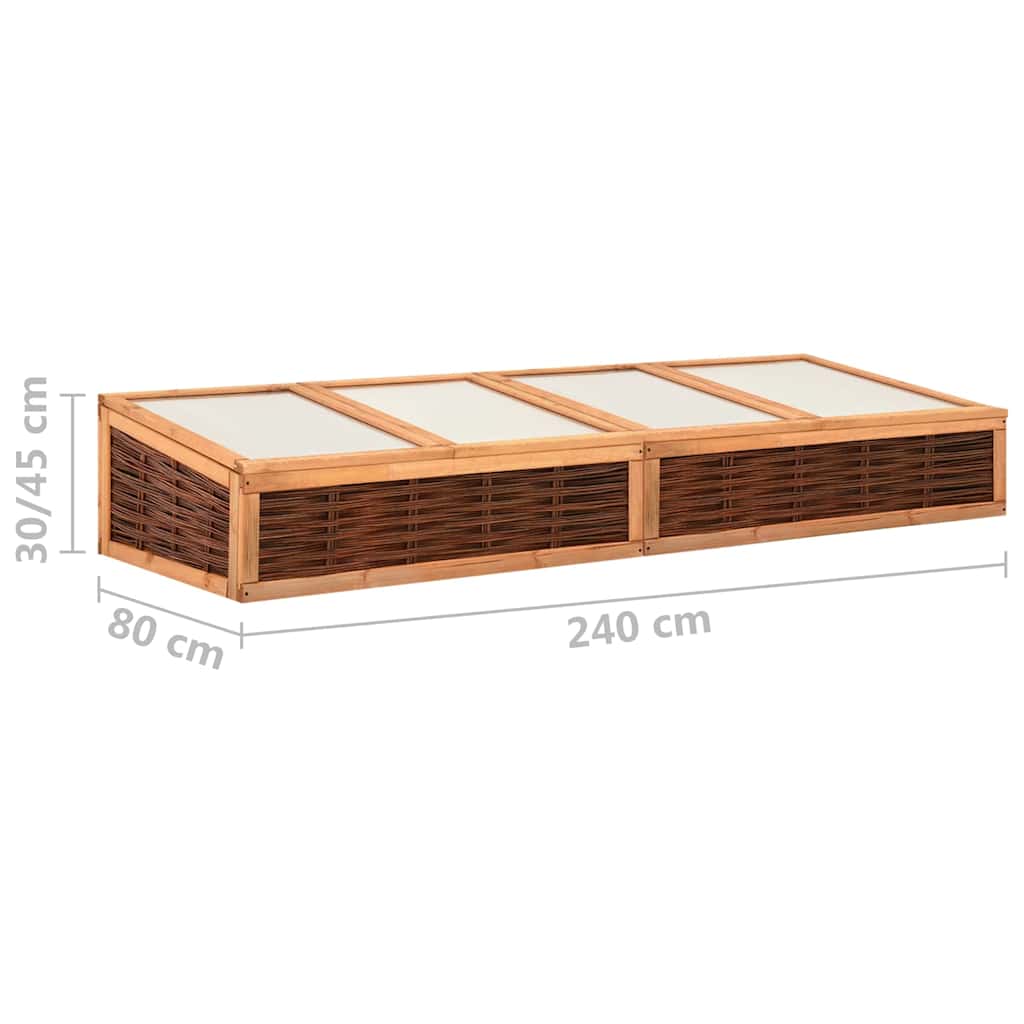 Θερμοκήπιο 240 x 80 x 45 εκ. Μασίφ Ξύλο Πεύκου και Ξύλο Ιτιάς - Pakobazaar
