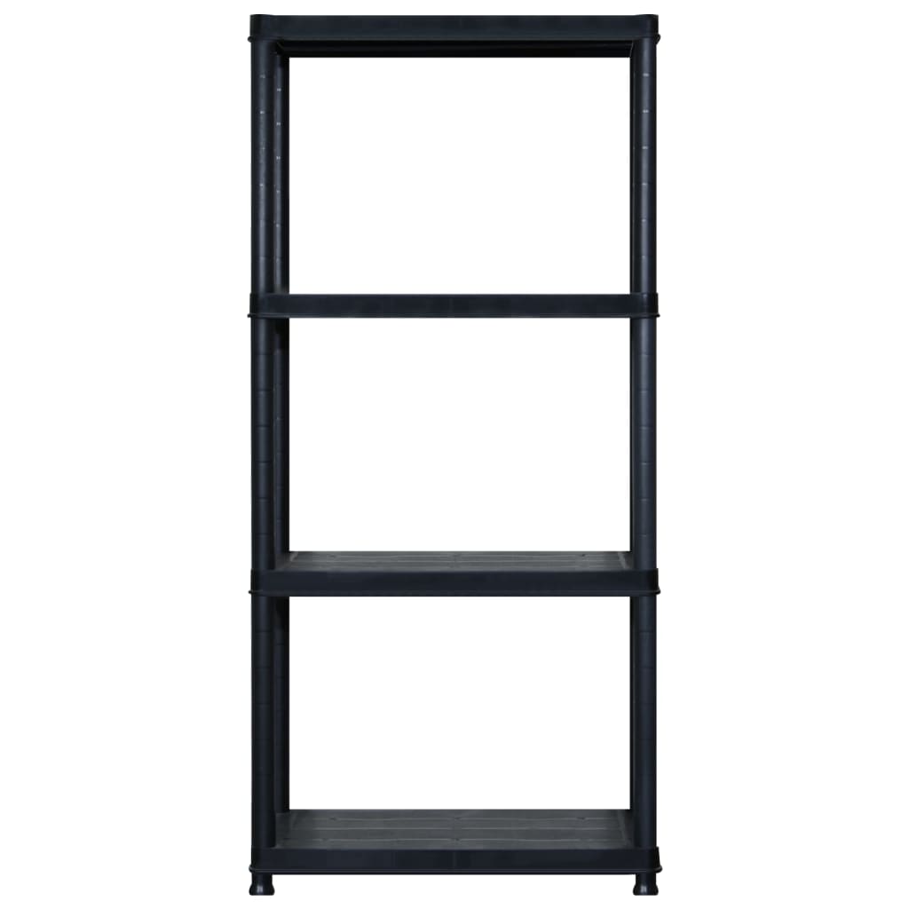 Ραφιέρα Αποθήκευσης 4 Επιπέδων Μαύρη 122x30,5x130 εκ. Πλαστική - PAKOBAZAAR