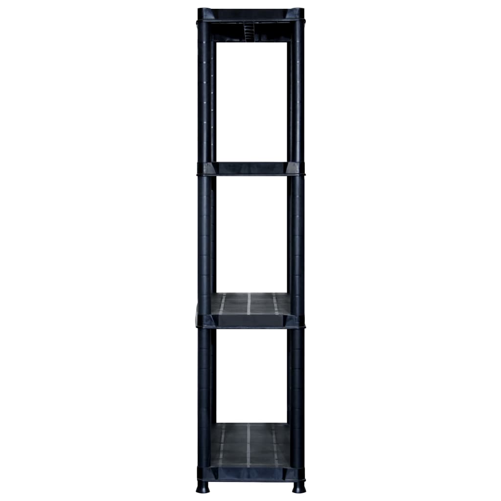 Ραφιέρα Αποθήκευσης 4 Επιπέδων Μαύρη 122x30,5x130 εκ. Πλαστική - PAKOBAZAAR