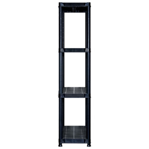 Ραφιέρα Αποθήκευσης 4 Επιπέδων Μαύρη 122x30,5x130 εκ. Πλαστική - PAKOBAZAAR