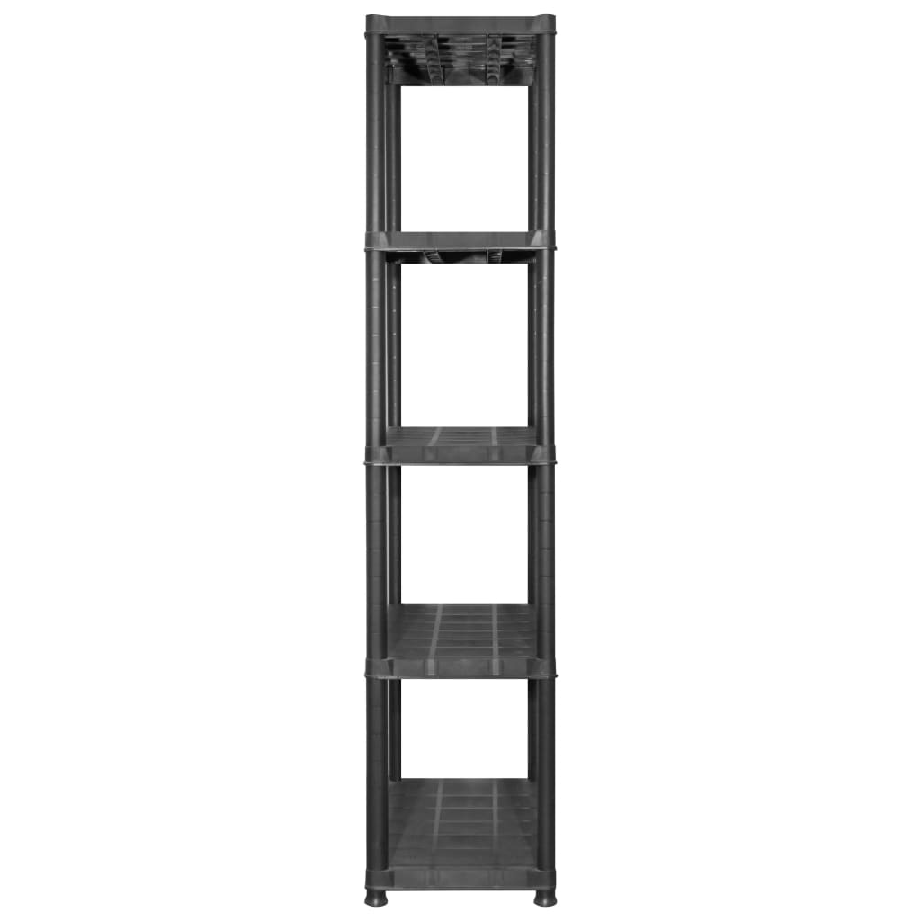 Ραφιέρα Αποθήκευσης 5 Επιπέδων Μαύρη 142x38x170 εκ. Πλαστική - PAKOBAZAAR