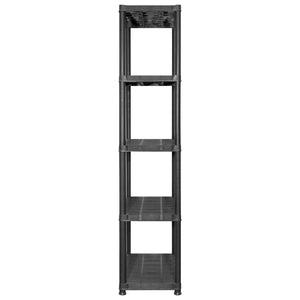 Ραφιέρα Αποθήκευσης 5 Επιπέδων Μαύρη 142x38x170 εκ. Πλαστική - PAKOBAZAAR