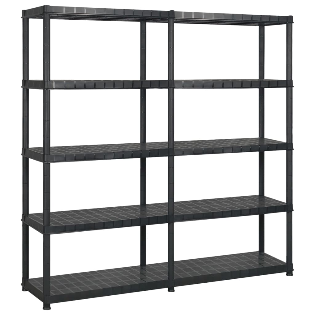 Ραφιέρα Αποθήκευσης 5 Επιπέδων Μαύρη 170 x 40 x 185 εκ Πλαστική - PAKOBAZAAR