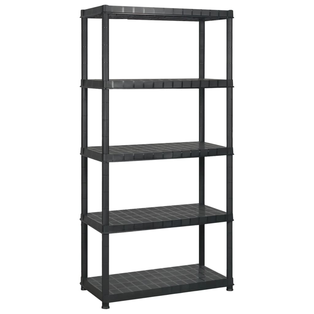 Ραφιέρα Αποθήκευσης 5 Επιπέδων Μαύρη 170 x 40 x 185 εκ Πλαστική - PAKOBAZAAR
