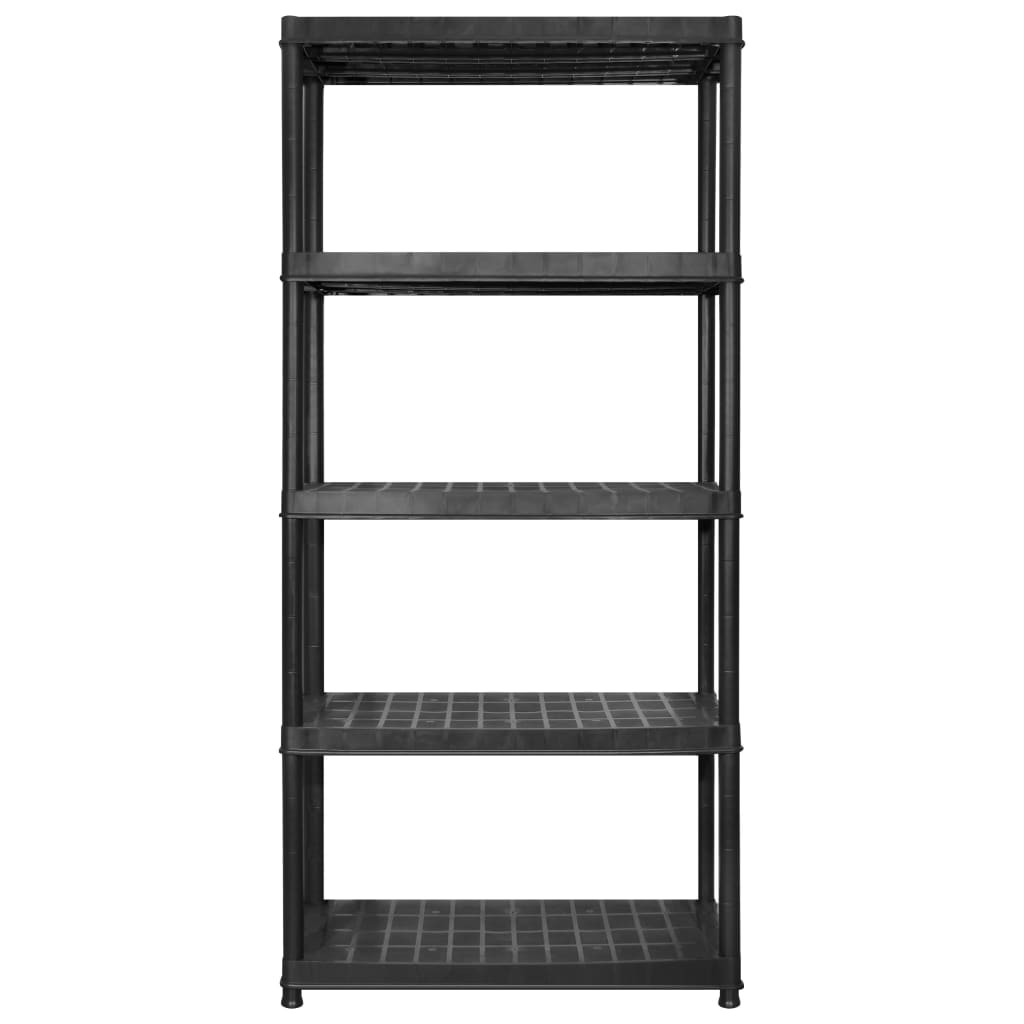Ραφιέρα Αποθήκευσης 5 Επιπέδων Μαύρη 170 x 40 x 185 εκ Πλαστική - PAKOBAZAAR
