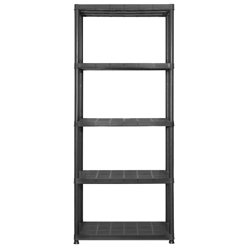 Ραφιέρα Αποθήκευσης 5 Επιπέδων Μαύρη 213x38x170 εκ. Πλαστική - PAKOBAZAAR
