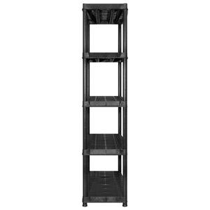 Ραφιέρα Αποθήκευσης 5 Επιπέδων Μαύρη 255x40x185 εκ. Πλαστική - PAKOBAZAAR