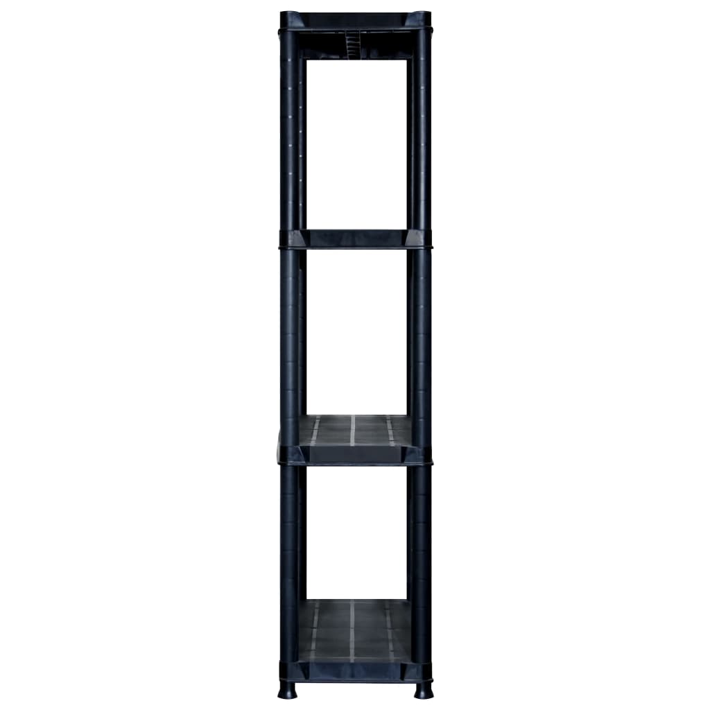 Ραφιέρα Αποθήκευσης 4 Επιπέδων Μαύρη 244x30,5x130 εκ. Πλαστική - PAKOBAZAAR