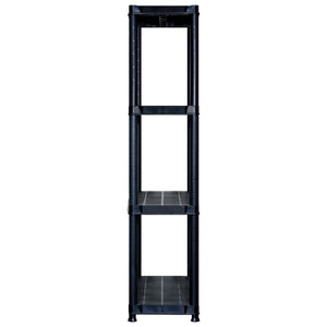 Ραφιέρα Αποθήκευσης 4 Επιπέδων Μαύρη 244x30,5x130 εκ. Πλαστική - PAKOBAZAAR
